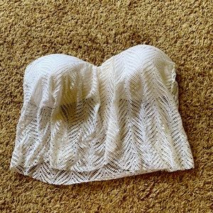 White Lace Tankini Swimsuit Top